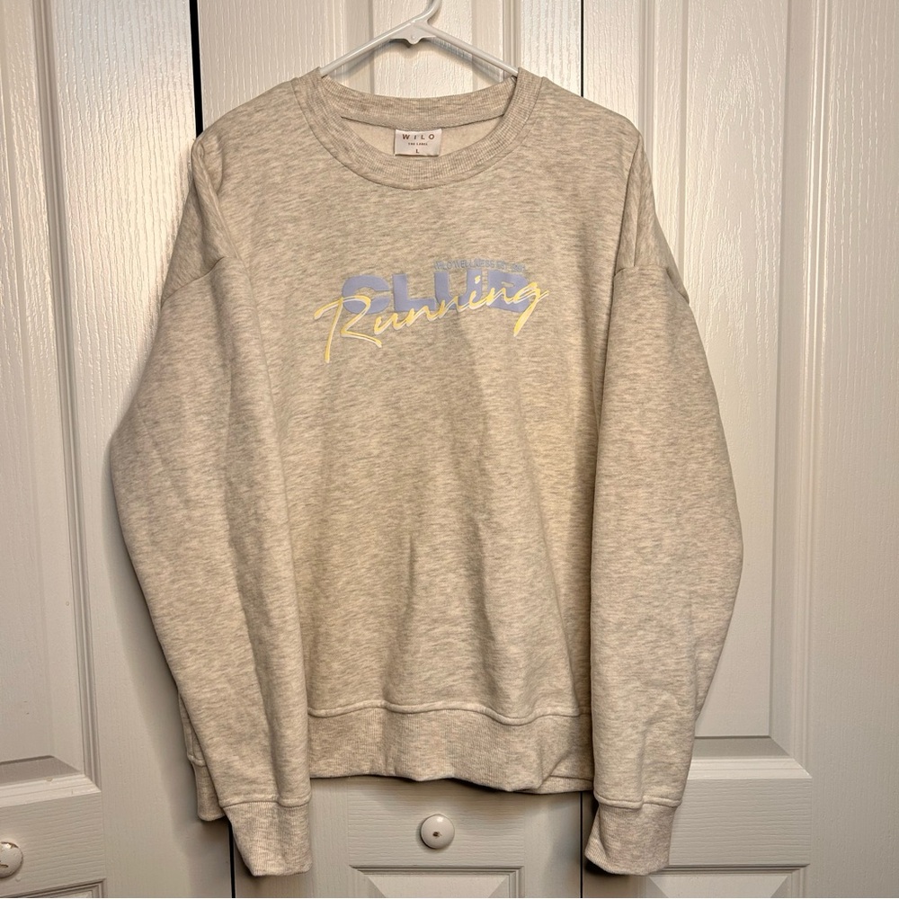 WILO The Label Sweatshirt Womens L WILO Wellness Club Oversized Pullover NWT